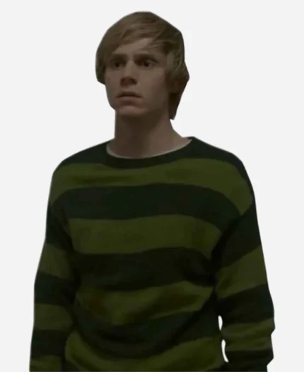 Amer­i­can Hor­ror Sto­ry Evan Peters Green And Black Sweater