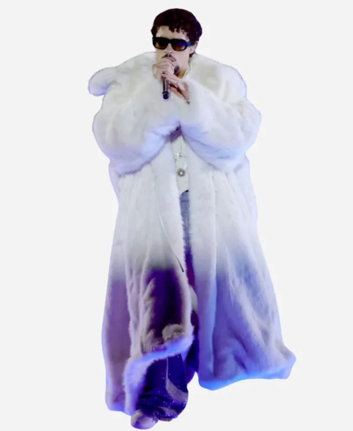 Bad Bunny iHeartRadio White Fur Coat