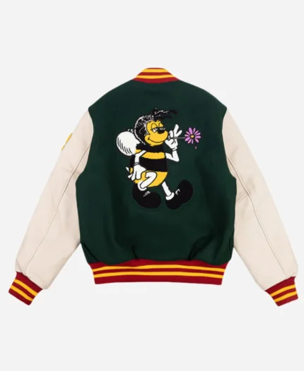 Bee-Line-Green-White-Varsity-Bomber-Jacket