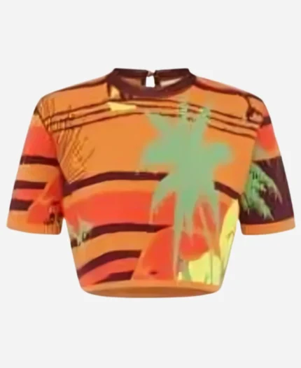 Casa Feliz 2025 Diana Chaves Orange Printed Top For Sale
