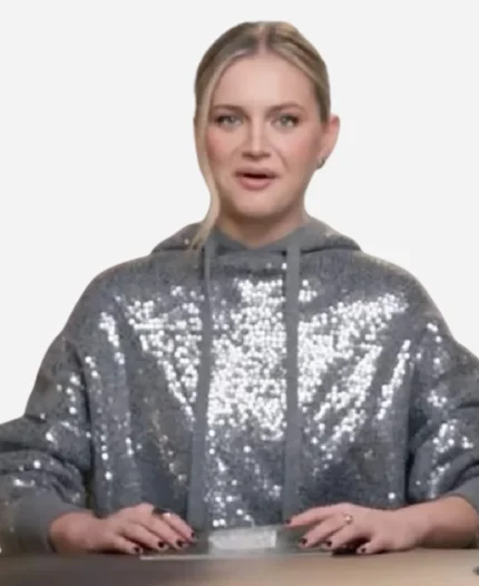 Cheap Shots Kelsea Ballerini Silver Sequin Pullover Grey Hoodie