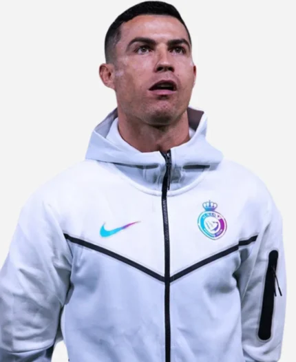 Cristiano-Ronaldo-Al-Nassr-Tech-White-Hooded-Fleece-Jacket