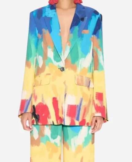 Drew-Barrymore-Show-Amirah-Kassem-Rainbow-Abstract-Print-Suit-For-Sale