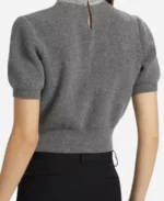 E! News Keltie Knight Embellished Trim Grey Sweater