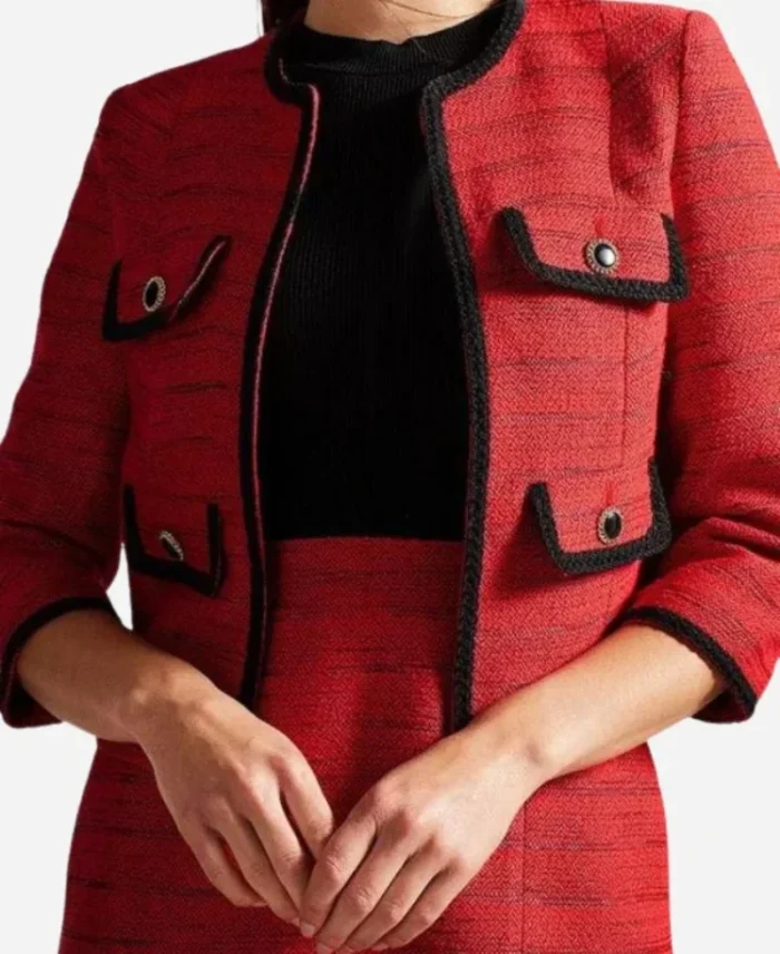 Elsbeth-Tascioni-TV-Series-Elsbeth-S02-Carrie-Preston-Open-Front-Red-Tweed-Jacket