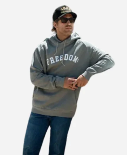 Freedom Pullover Grey Hoodie For Unisex