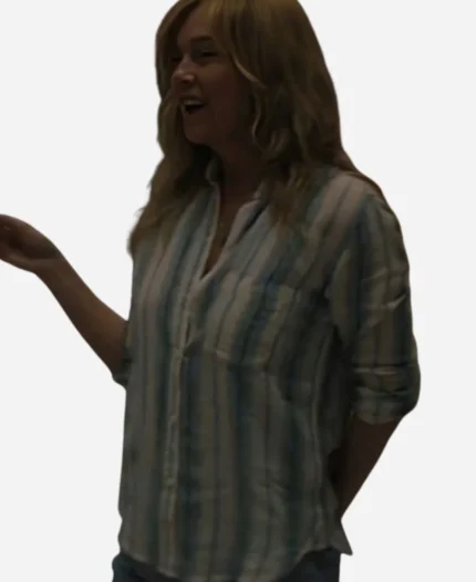 Good American Family 2025 Ellen Pompeo Striped Shirt For Sale