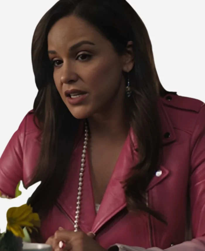 Grosse-Pointe-Garden-Society-Melissa-Fumero-Pink-Leather-Jacket
