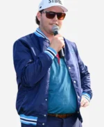 Harry Higgs Champions Blue Satin Varsity Jacket For Men