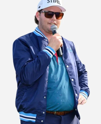 Harry Higgs Champions Blue Satin Varsity Jacket For Men