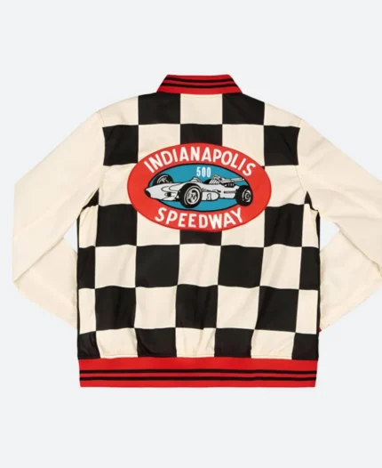 IMS-Indianapolis-Motor-Speedway-500-Checkered-Flag-Black-White-Varsity-Jacket