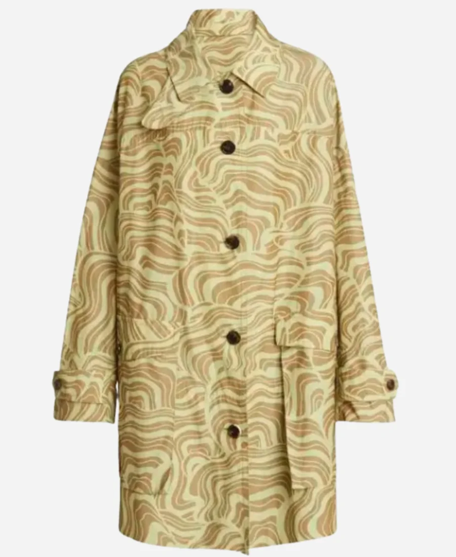 Ivy TV Series Happy Face 2025 Tamera Tomakili Wave Print Coat Ivy TV Series Happy Face 2025 Tamera Tomakili Wave Print Coat