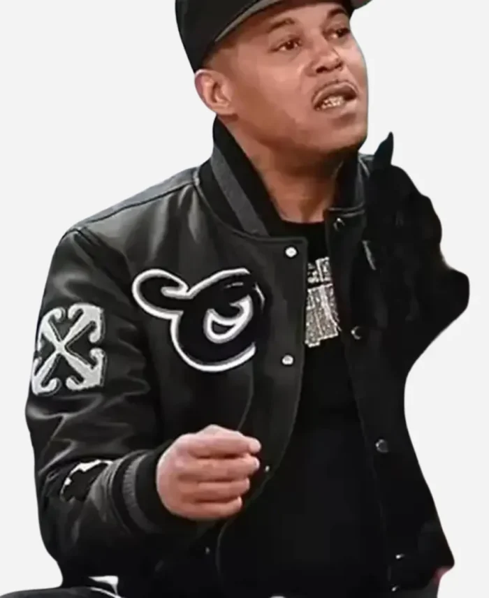 Kenneth-Petty-Cheers-New-York-Knicks-Black-Varsity-Jacket