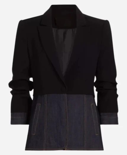 Lacey-Quinn-Found-Season-02-Gabrielle-Walsh-Black-And-Denim-Mixed-Media-Blazer