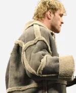 Logan Paul Monday Night RAW Grey Shearling Jacket
