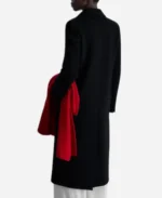 Long Structured Wool Black Coat