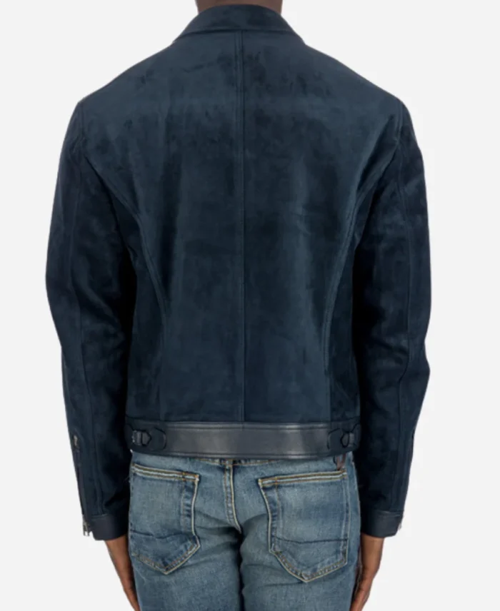 Luke Bryan American Idol S22 Episode 07 Suede Leather Blue Jacket