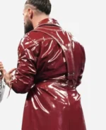 Monday Night RAW 2025 Seth Rollins Shiny Leather Red Trench Coat
