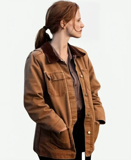 Murph-Movie-Interstellar-Jessica-Chast-Brown-Cotton-Jacket