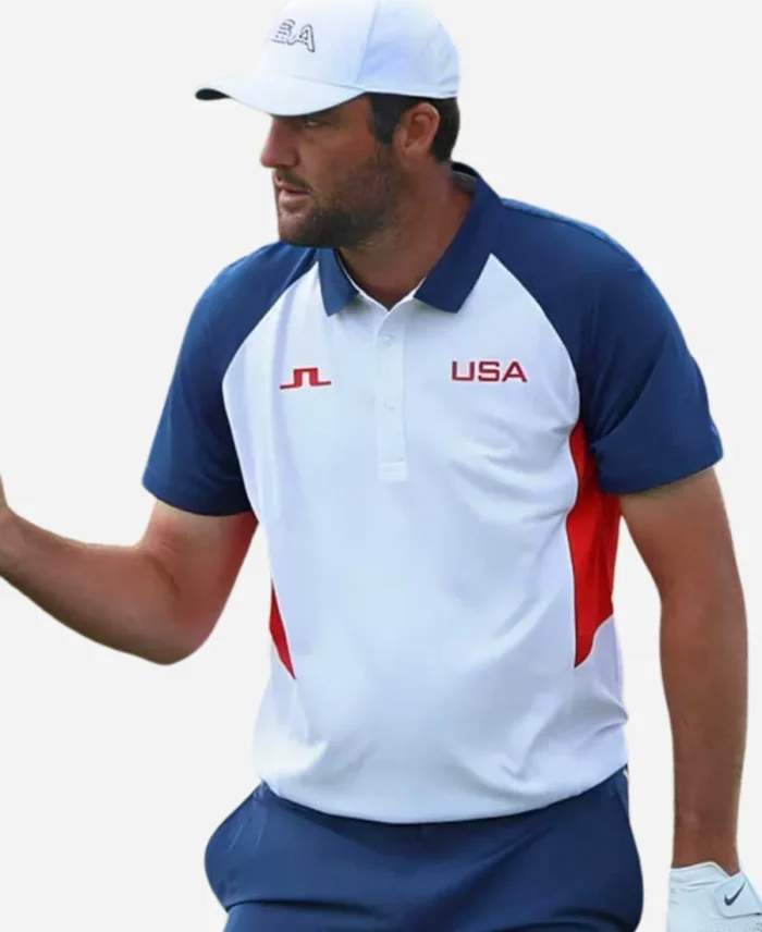 Olympics-Scottie-Scheffler-USA-Colorblock-Shirt