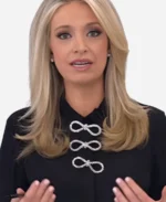 Outnumbered 2025 Kayleigh McEnany Black Embellished Bow Top