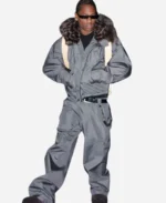 Paris Fashion Week 2025 Travis Scott Grey Snowsuit