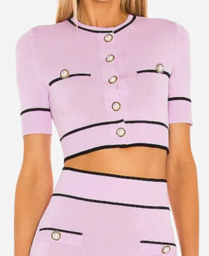TV-Series-The-Flip-Off-2025-Heather-Rae-El-Moussa-Lilac-And-Black-Trim-Crop-Cardigan