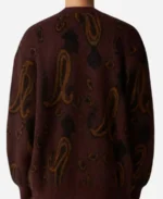 Telematin-Printed-Brown-Cardigan