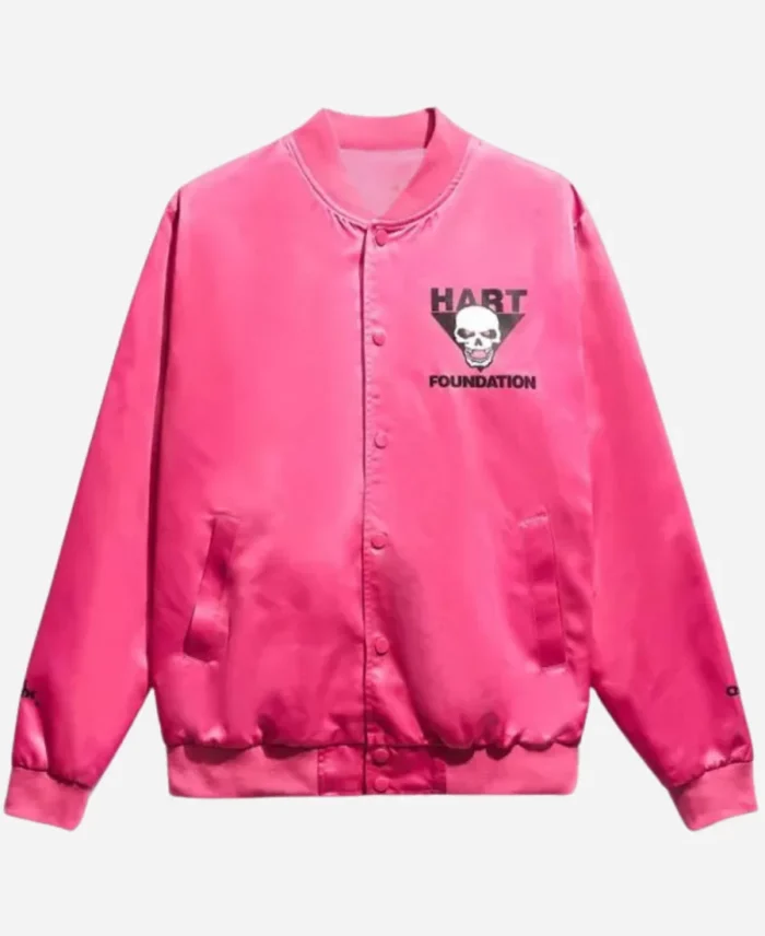 The-Hart-Foundation-Pink-Satin-Varsity-Jacket