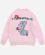 The Unavowed Bunny Crew Neck Pink Sweater