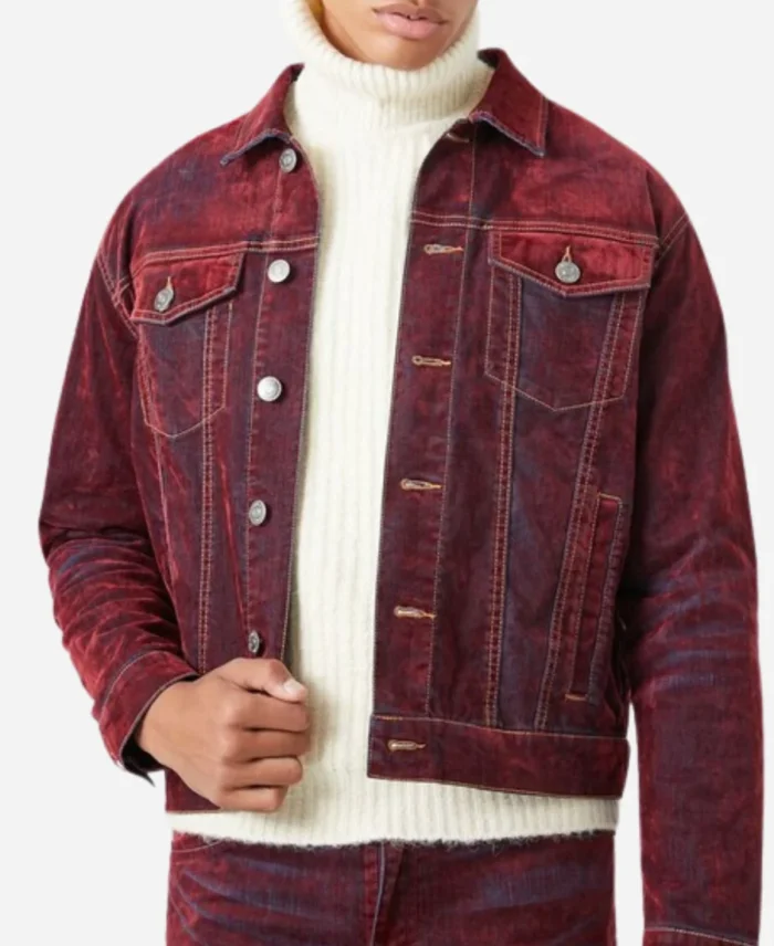The Voice Season 27 Antonio Ramsey Red Trucker Denim Jacket For Sale