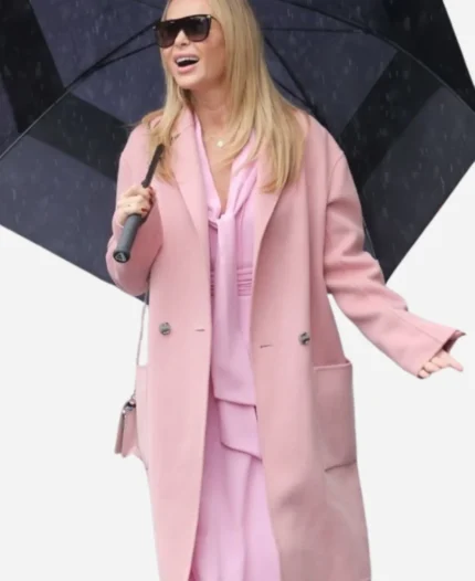 Amanda-Holden-Pink-Wool-Long-Coat