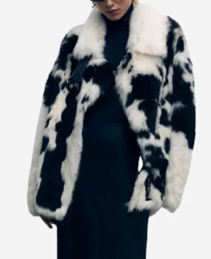 Anna-Lambe-North-of-North-2025-Cow-Print-Shearling-Jacket
