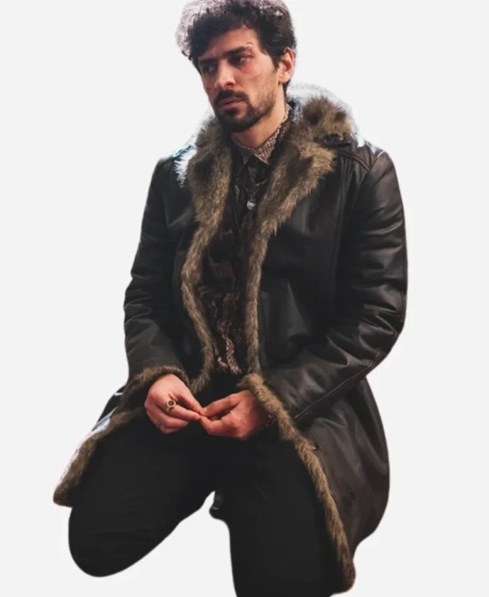 April-X-Ronny-Black-Leather-Shearling-Coat