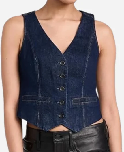 Ashly-Burch-Tv-Series-Mythic-Quest-2025-Rachel-Dark-Denim-Cropped-Vest