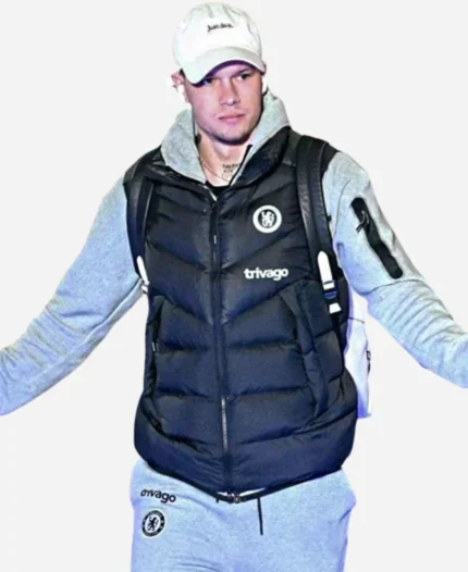 Chelsea-F.C-Black-Puffer-Vest-For-Sale