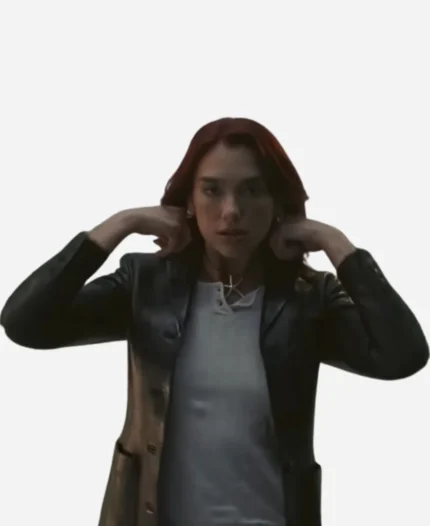Dua-Lipa-Training-Season-Leather-Blazer