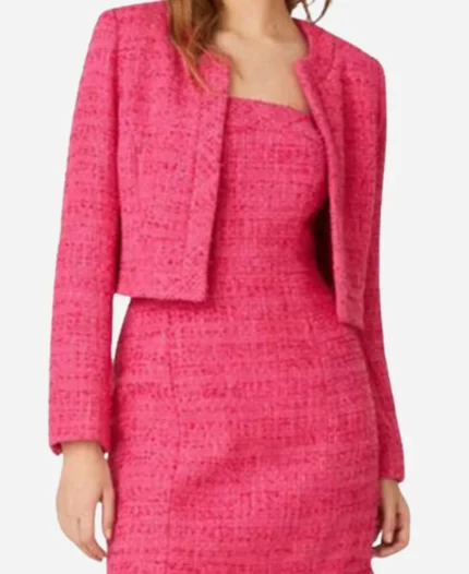 Eliza-Coupe-Tv-Series-The-Residence-2025-Senator-Margery-Bay-Bix-Pink-Tweed-Collarless-Crop-Jacket