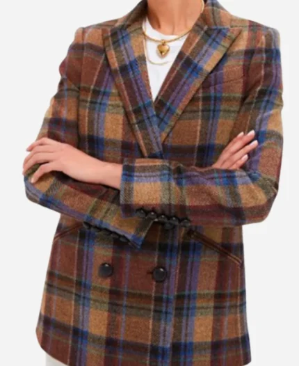 Erika-Christensen-Will-Trent-Season-03-Angie-Polaski-Brown-Plaid-Blazer
