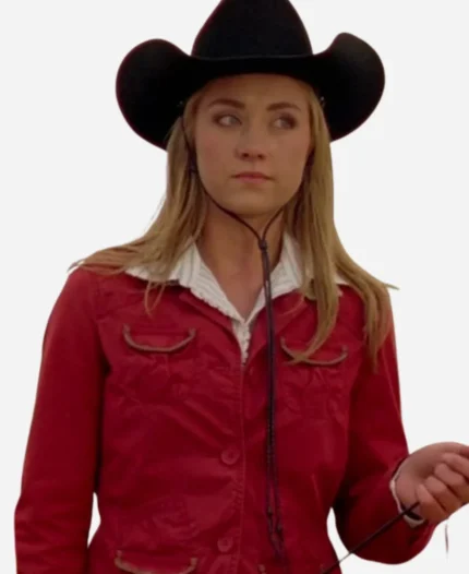 Heartland-S14-Amy-Fleming-Red-Shearling-Jacket