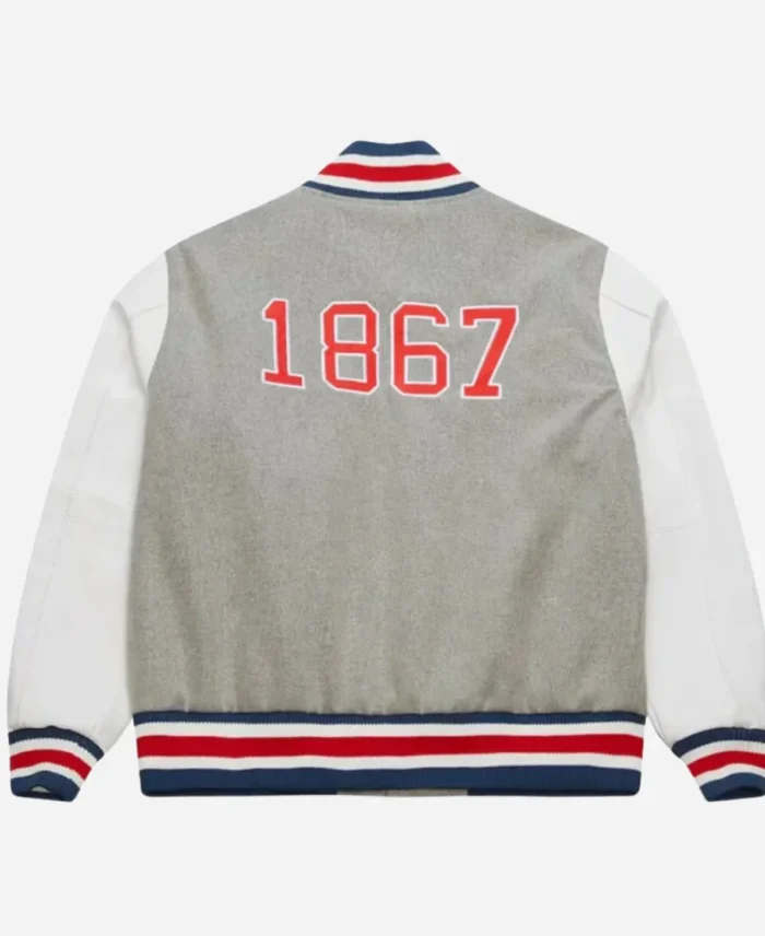 Howard-Bison-Homecoming-Grey-And-White-Letterman-Varsity-Jacket