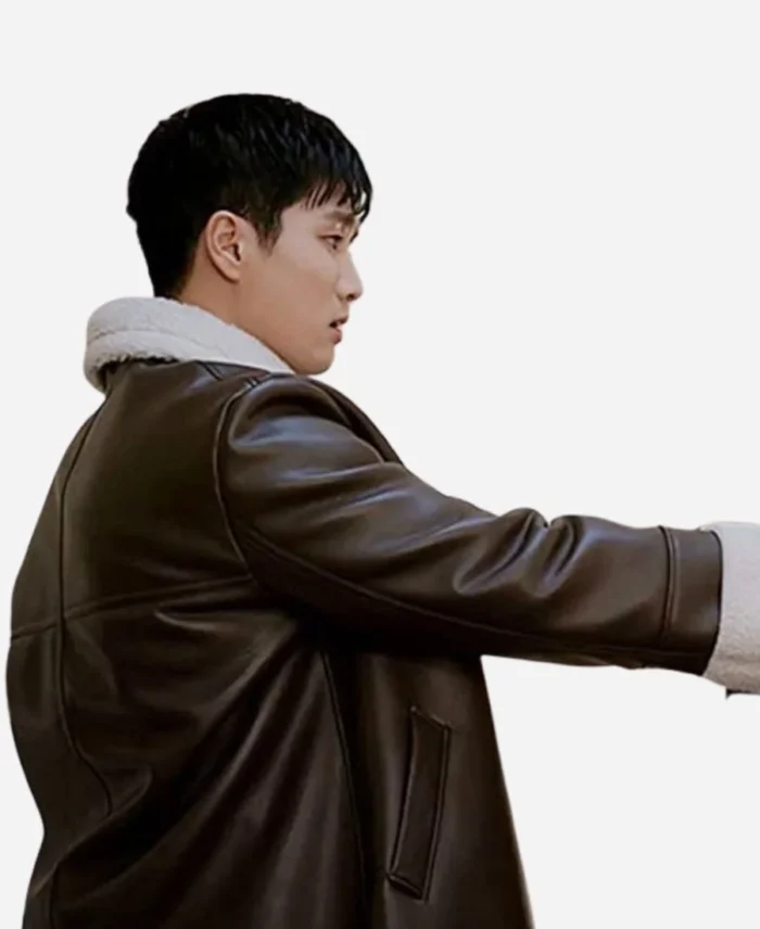 Itaewon-Class-Jang-Geun-Won-Brown-Shearling-Brown-Leather-Coat