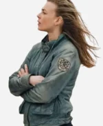 Jeanne-Goursaud-Tv-Series-Blood-Coast-2023-Alice-Vidal-Grey-Leather-Jacket