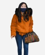 Katy-Shang-Chi-And-The-Legend-Of-The-Ten-Rings-Awkwafina-Orange-Fur-Jacket