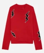 Kelli-Fisher-Red-Lightening-Bolt-Sweater