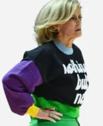 LSU-Game-Kim-Mulkey-Nothing-But-Net-Colorblock-Sweater