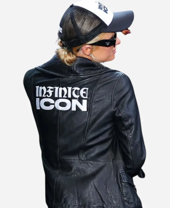 Paris-Hilton-Infinite-Icon-2024-Black-Leather-Jacket-For-Women