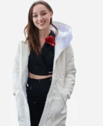Phoebe-Dynevor-White-Hooded-Jacket