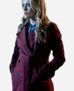The-Hunting-Party-Melissa-Roxburgh-Burgundy-Coat