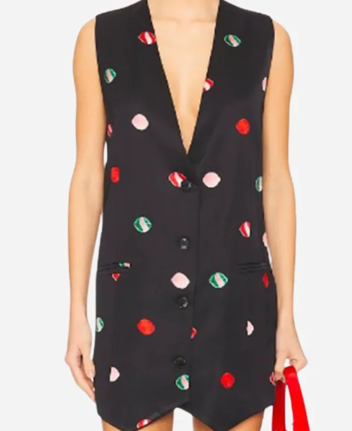 The-Social-2025-Melissa-Grelo-Lollipop-Print-Black-Sleeveless-Mini-Vest-Dress